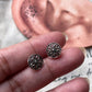 Antique Plain Oxidised Boho Studs 925 Sterling Silver Earrings