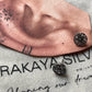 Antique Plain Oxidised Boho Studs 925 Sterling Silver Earrings