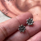 Antique Plain Oxidised Boho Studs 925 Sterling Silver Earrings