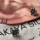 Antique Plain Oxidised Boho Studs 925 Sterling Silver Earrings