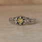 Handmade Peridot Solitaire 925 Silver Ring with Vintage Detailing