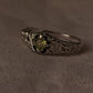 Peridot Solitaire Antique Look 925 Sterling Silver Ring  