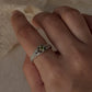 Elegant Vintage Peridot Solitaire Silver Engagement Ring  