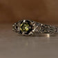 Boho Vintage Peridot Solitaire 925 Sterling Silver Jewelry