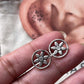Antique Plain Oxidised Boho Studs 925 Sterling Silver Earrings