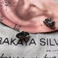 Antique Plain Oxidised Boho Studs 925 Sterling Silver Earrings