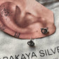 Antique Plain Oxidised Boho Studs 925 Sterling Silver Earrings