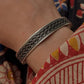Vintage inspired rope twisted handcrafted silver cuff bracelet