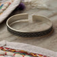 Handmade oxidised silver cuff with wavy rope twist design