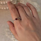 Romantic heart shaped garnet ring in sterling silver rope band  