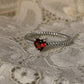 Handcrafted 925 silver ring with garnet heart solitaire