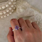 Amethyst oval CZ 925 sterling silver ring  