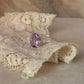 Elegant oval amethyst cubic zirconia silver ring
