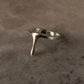 Modern abstract melted silver drip design ring  