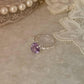 Handcrafted 925 sterling silver ring with oval amethyst stone  
