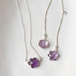 Elegant Amethyst Flower Freshwater Pearl Silver Jewelry Set