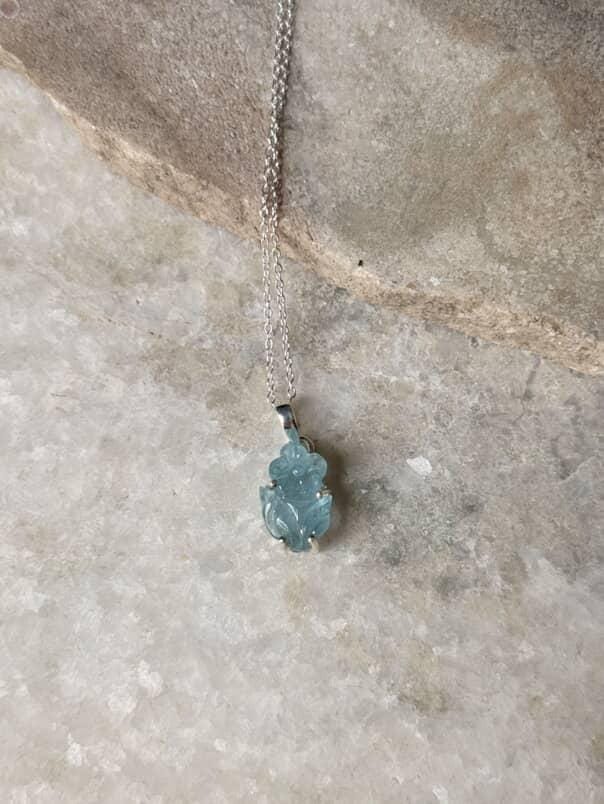 Elegant 925 silver aquamarine pendant for women  