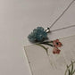 925 silver aquamarine pendant with forest charm design  