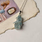 Artisan aquamarine forest enchantments silver pendant