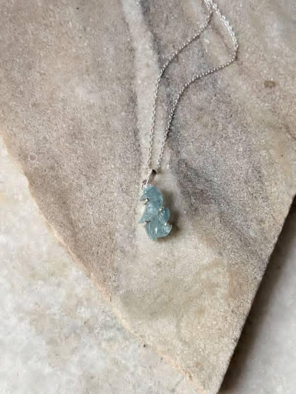 Aquamarine Forest Enchantments 925 Sterling Silver Pendant  