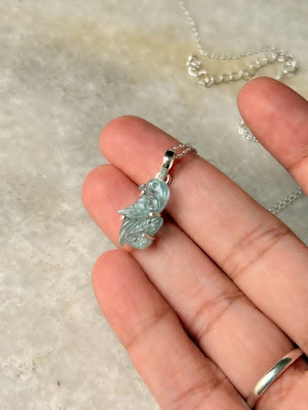 Aquamarine Forest Enchantments 925 Sterling Silver Pendant  