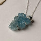 Handcrafted aquamarine gemstone pendant in sterling silver  