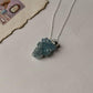 Elegant forest-inspired aquamarine silver pendant