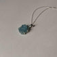 Healing aquamarine gemstone pendant in 925 sterling silver