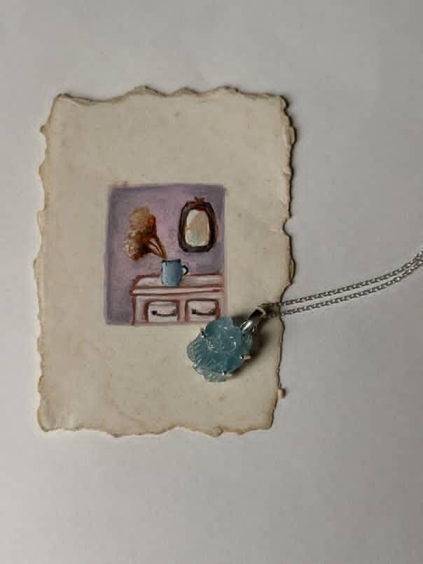 Aquamarine Forest Enchantments 925 Sterling Silver Pendant  