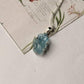Unique aquamarine crystal pendant in 925 sterling silver 