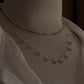 Multi Tourmaline & Pink Tourmaline  Cable Chain 925 Sterling Silver Choker Necklace