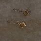 Square citrine gemstone hook earrings in sterling silver