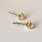 Sterling silver earrings with square citrine gemstone