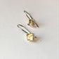 Handcrafted citrine square cut hook sterling silver earrings