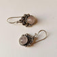Bohemian rose quartz round rawa design 925 silver earrings