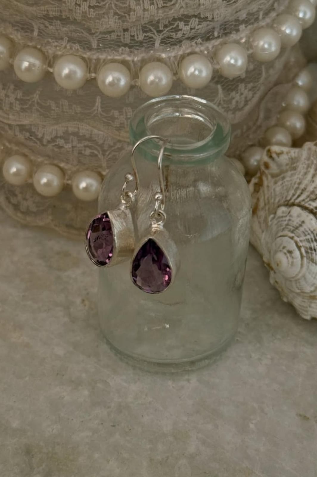 Amethyst Pear Cut 925 Sterling Silver Earrings