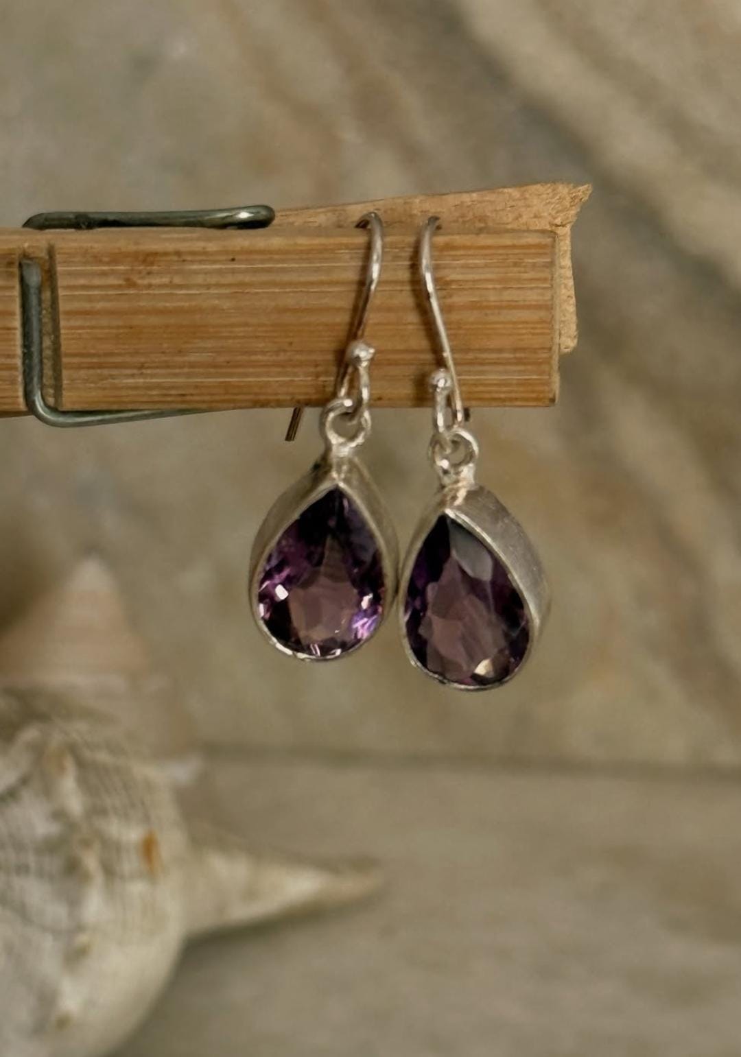 Amethyst Pear Cut 925 Sterling Silver Earrings
