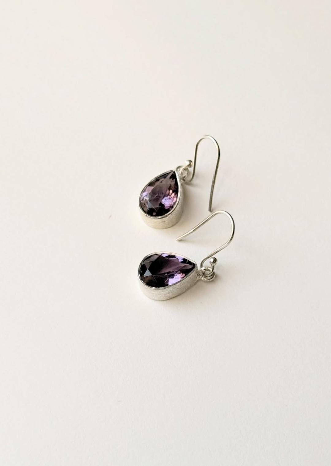 Amethyst Pear Cut 925 Sterling Silver Earrings