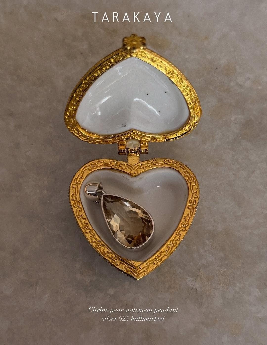 Citrine Big Pear/ Drop Cut Statement 925 Sterling Silver Pendant