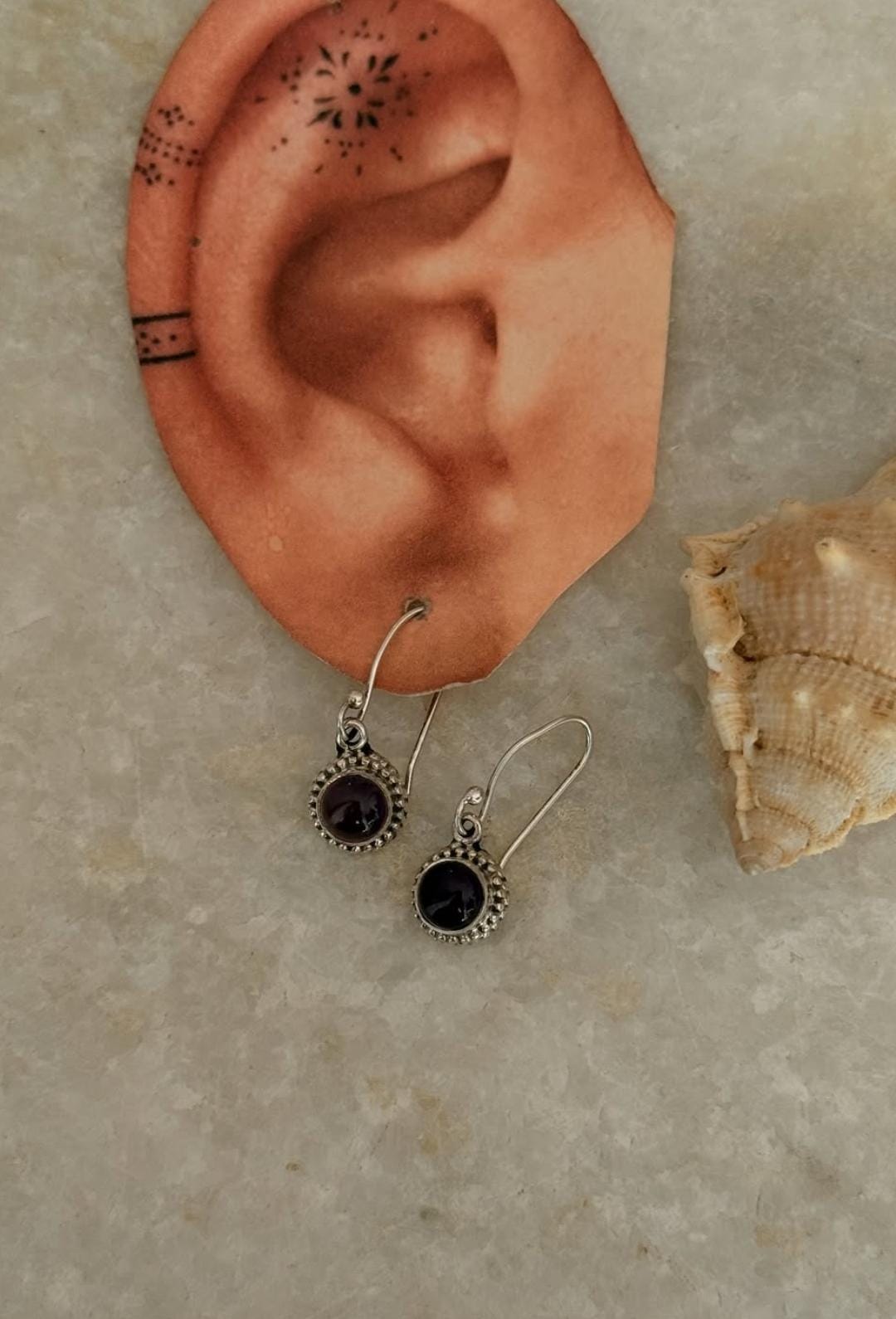 Amethyst Minimal Floral 925 Sterling Silver Earrings