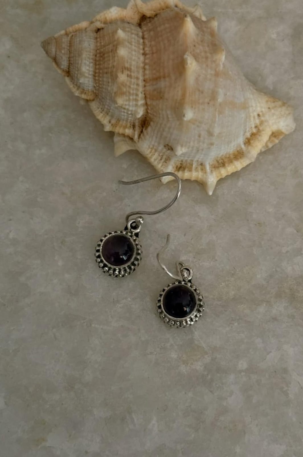 Amethyst Minimal Floral 925 Sterling Silver Earrings