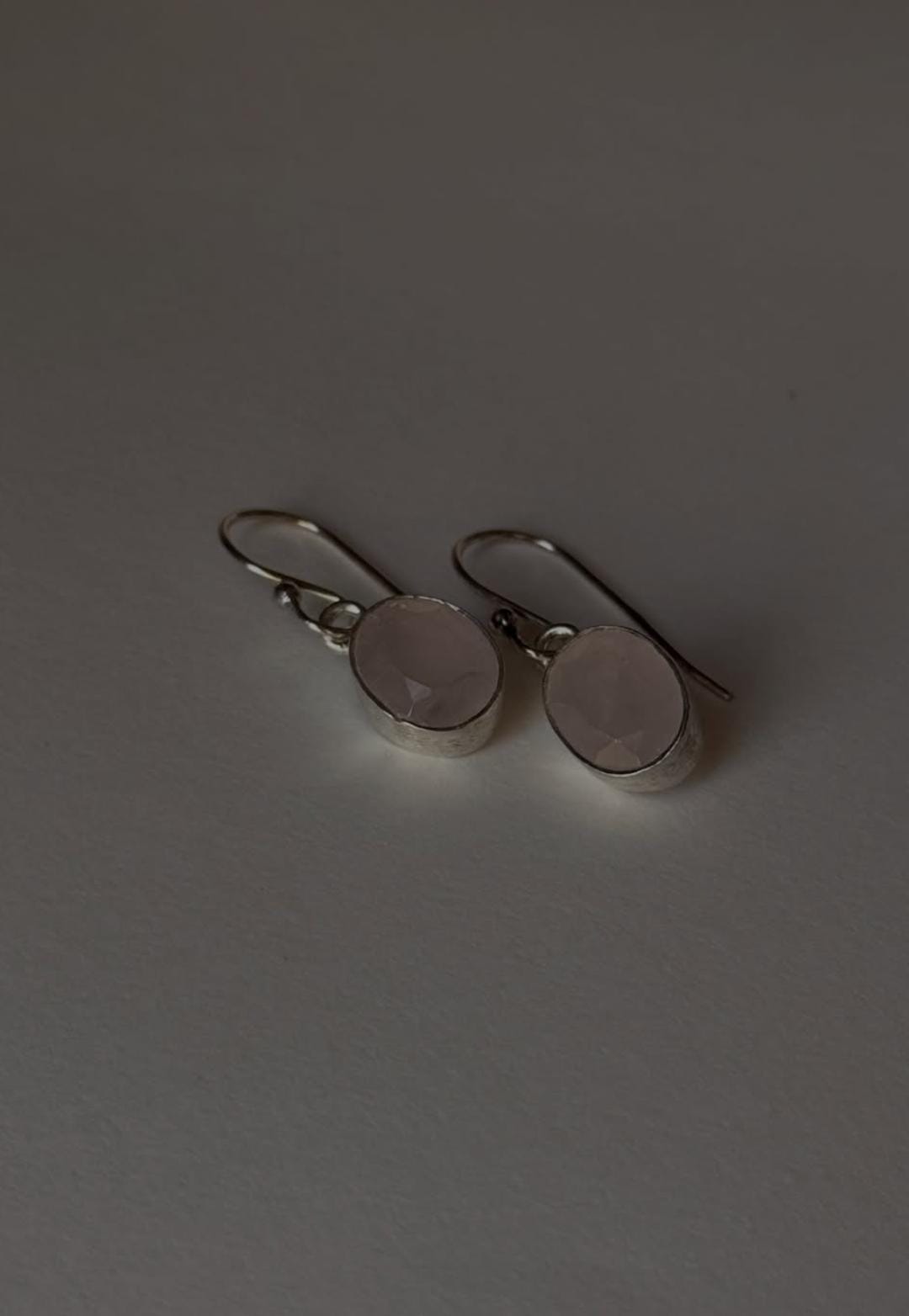 Rose Quartz Oval Cut 925 Sterling Silver Earrings