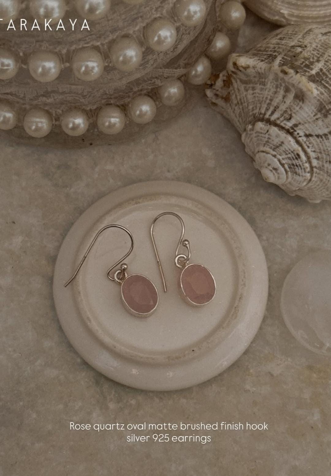 Rose Quartz Oval Cut 925 Sterling Silver Earrings