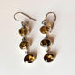 Citrine 3 Oval Statement 925 Sterling Silver Earrings