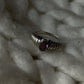 Natural amethyst solitaire gemstone croissant band 925 sterling silver ring
