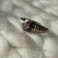 Artisan crafted amethyst solitaire croissant 925 sterling silver ring
