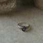 Statement 925 sterling silver amethyst croissant band ring