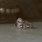 Elegant amethyst three band stacked 925 sterling silver ring