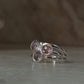 Amethyst three stacked band ring in 925 sterling silver
