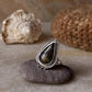 vintage-inspired nebula jasper pear 925 sterling silver ring  